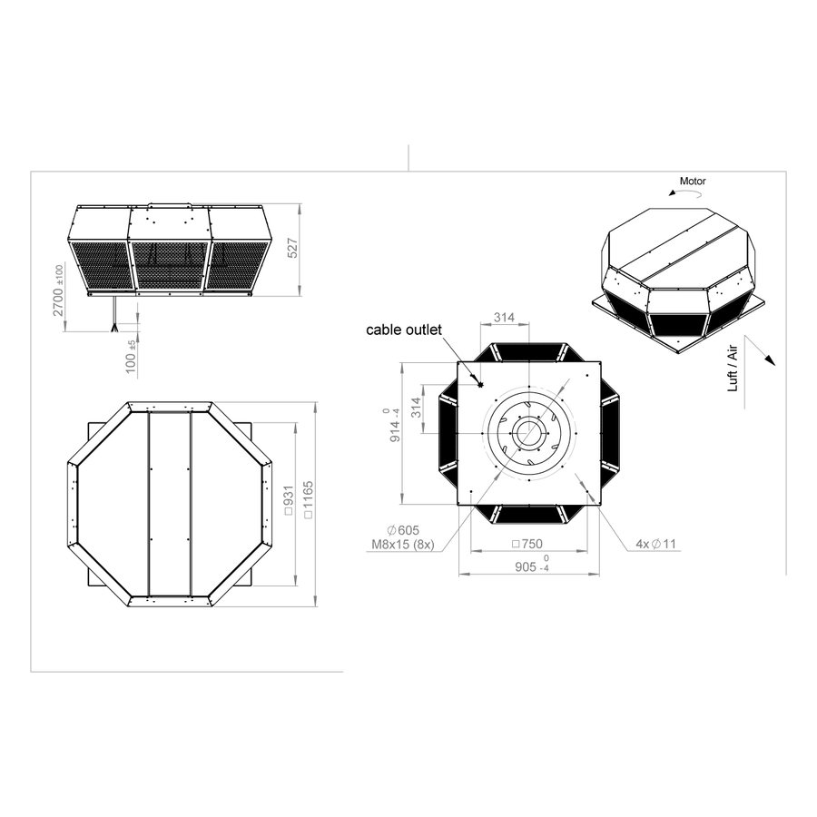 ROOF-H-450 D4 30 вентилятор крышный
